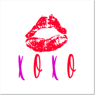 XOXO RED LIPS Posters and Art